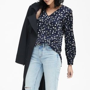 Banana Republic Floral High-Low Blouse
